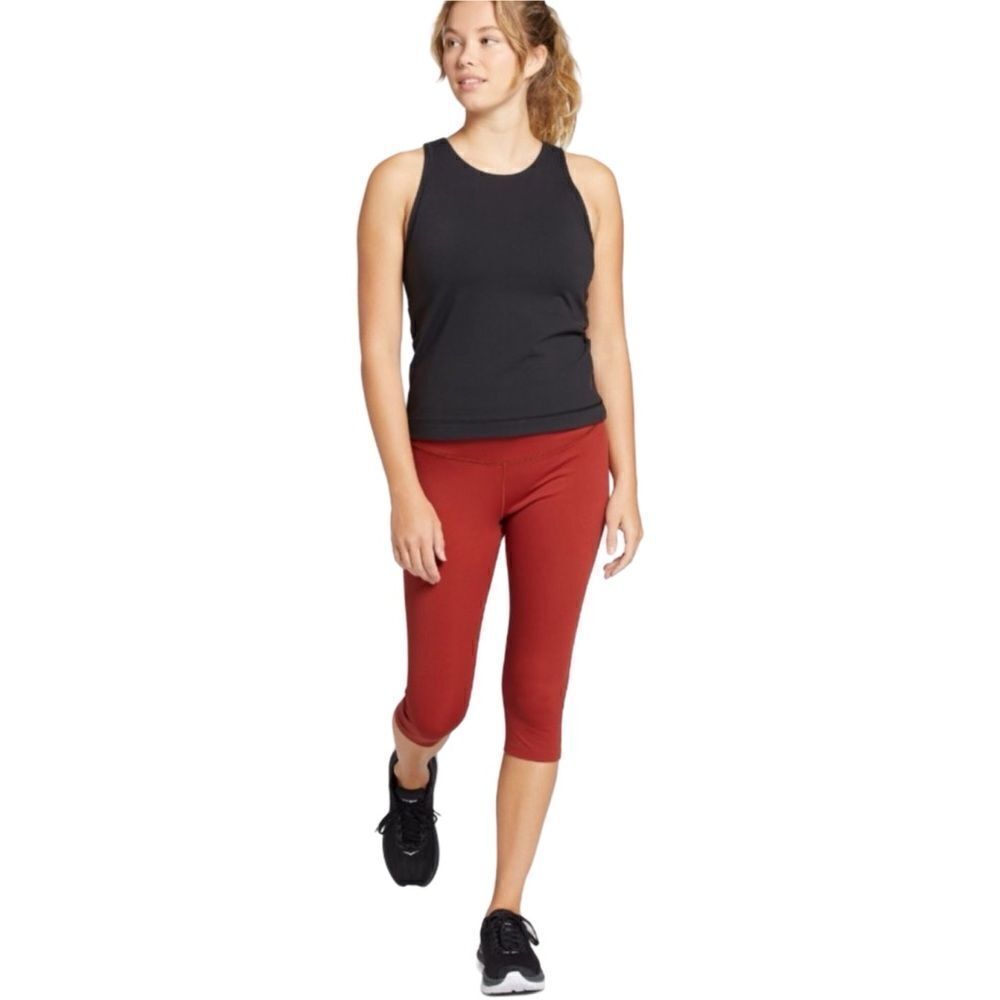 Calia Women’s Sculpt Knee Crop Bike Shorts Dark Clay Small NWT